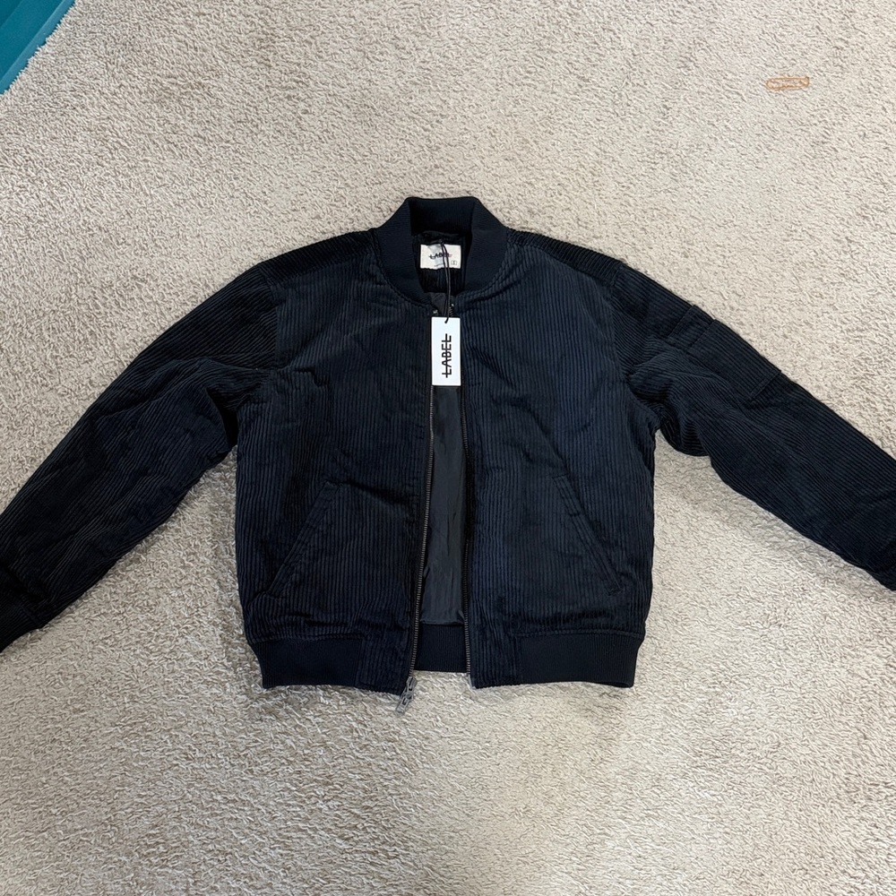 Black Label Dark Corduroy Bomber Jacket